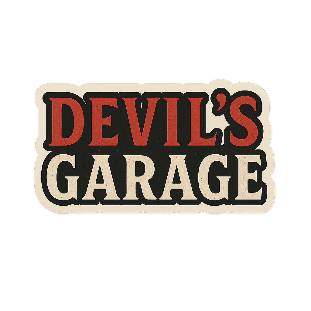 Vintage "Devils Garage" Sticker 